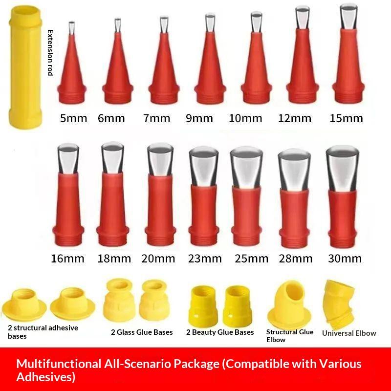 5/23 Pcs Stainless Steel Caulking Nozzle Silicone Sealant Tool Set For Bathroom Kitchen Sink Joint Sealing And Application
