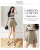 Women's High Waist Slimming Wool A-line Pleated Shorts - Autumn/Winter 2024 Collection