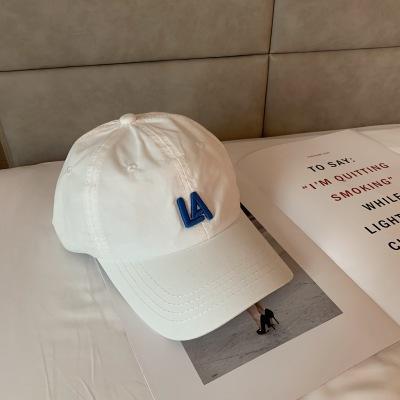 Internet celebrity hat women's spring and summer versatile LA letter baseball cap men's soft top casual sunshade cap tide