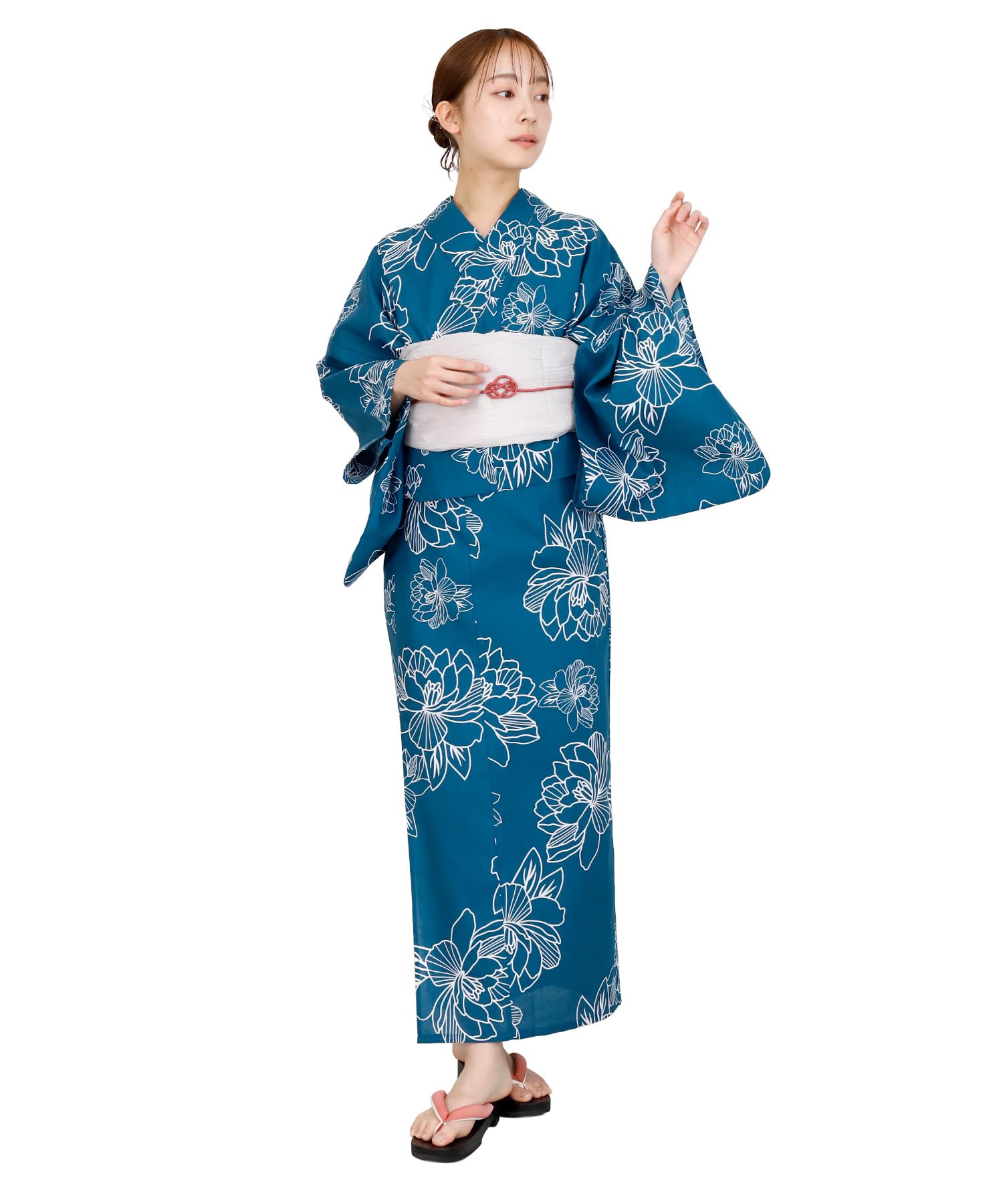 

Комплект юката с легким в совершенстве для фейерверков летних фестивалей, один размер подходит, женский, из двух частей, оби, одежда, 100% хлопок, для начинающих, для показов, (Синий,