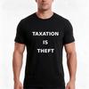 Taxation Is Theft TShirt Summer Casual Cotton Tee Oversized Streetwear Tops Vintage Graphic Print Loose Fit Short Sleeve