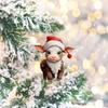 Creative Acrylic Bull Christmas Tree Ornament Colorful Car Interior Decoration
