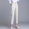 Spring Summer Korean stytle Pant Women Clothing Loose High Waist Elegant Office Lady Trousers Casual Straight Long Pants Pockets