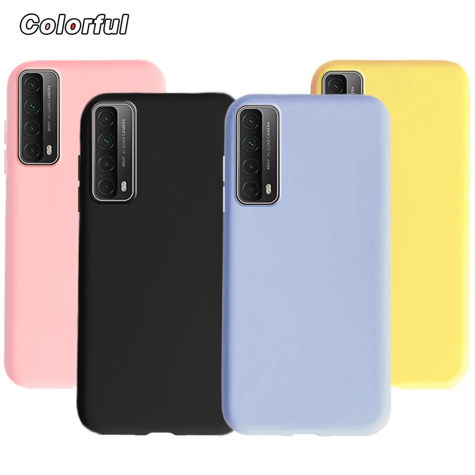 For Huawei Y7A 2020 Case Luxury Candy Color Matte Phone Case For Huawei P Smart 2021 Cover Soft HuaweiY7A Y 7A Y7 A Bumper 6.67"