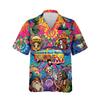 Psychedelic Mushroom Graphic Hawaiian Shirts Men Kids Casual Short Sleeves Summer Vacation Lapel Blouse Button Down Shirt