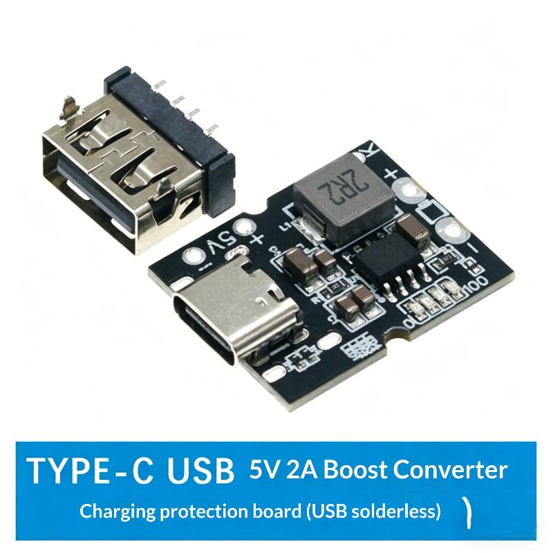 

1 Набір Плата Захисту Зарядки Тип-C Usb 5V 2A Модуль Заряду Розряду Підвищуючий Перетворювач Потужність 4.2V 4.35V Літієва Батарея 18650 A1