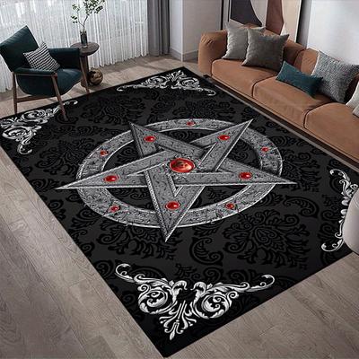 1pc Mysterious Pentagram Print, Design Indoor Area Rug - Soft, Anti-Slip, and Durable Gaming Room Decor for Bedroom, Living Room