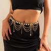 Body Jewelry Metal Body Chain Gold Pearl Tassel Waist Chain Vintage   Beach Accessories