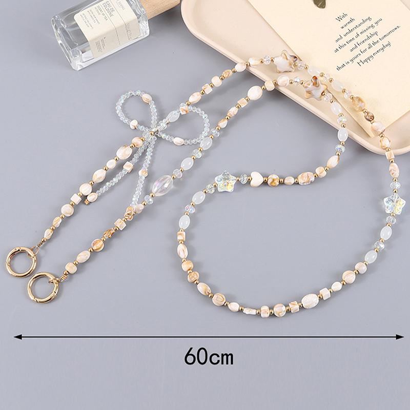 Colorful Acrylic Diagonal Doll Strap Cross Chain Handmade Beaded Bag Decoration Mobile Phone Case Pendant Jewelry