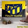Custom Name Atletico Madrid Crest Tapestry Room Decoration Wall Hanging for Living Room Bedroom, Dormitory, Birthday and Christmas Gifts