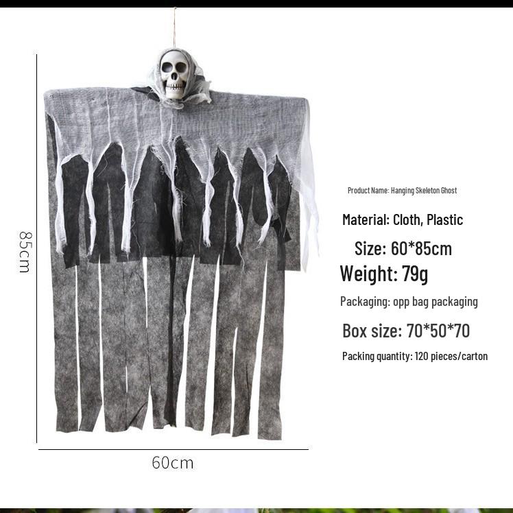

Hanging Hooded Skeleton Ghost Halloween Decoration for Escape Room & Party