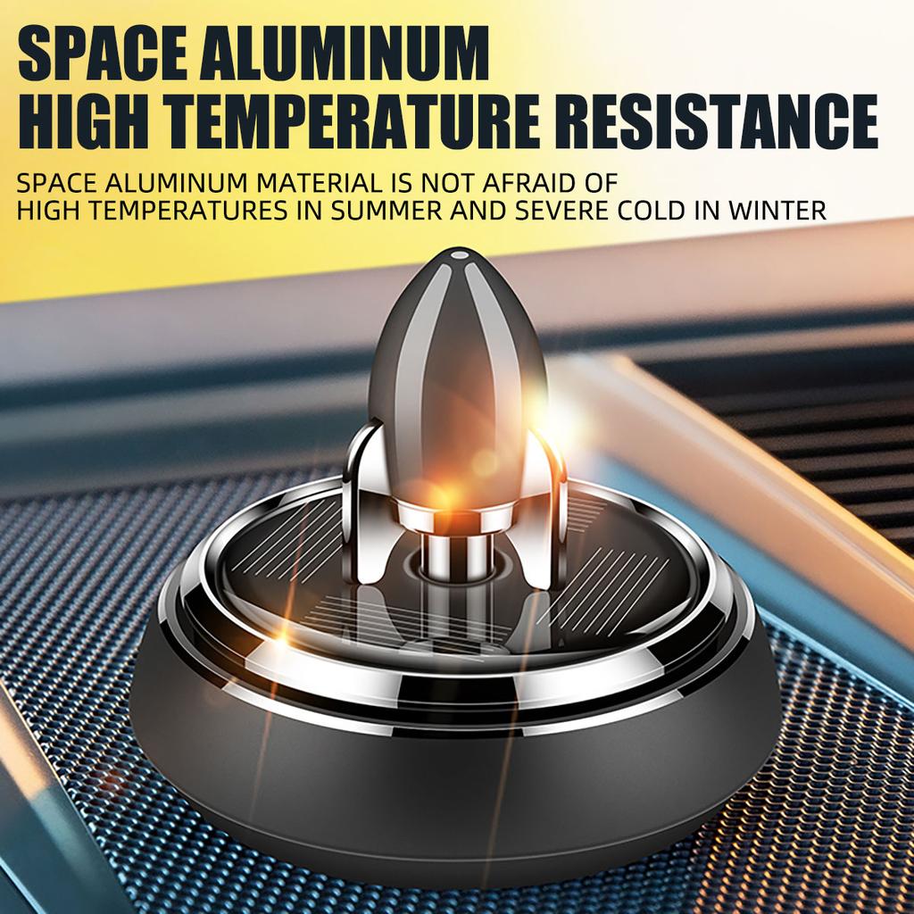 1set Car Solar Rocket Aromatherapy Car Rotating Aromatherapy Creative Purifying Air Freshene Car Perfume Decoration Accessories