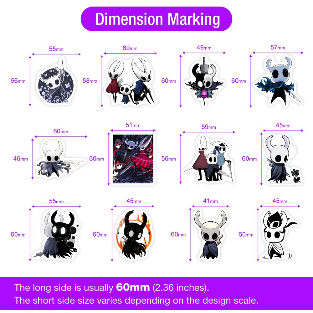 Hollow Knight Stickers Adventure Game Diy Gift Kids Toy Waterproof Decal For Laptop Phone Scrapbook Luggage Bottles Decorative