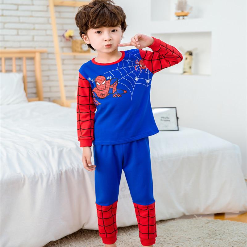 Boys' Spiderman Fleece Pajama Set - Warm Winter Long Johns & Cozy Autumn Homewear