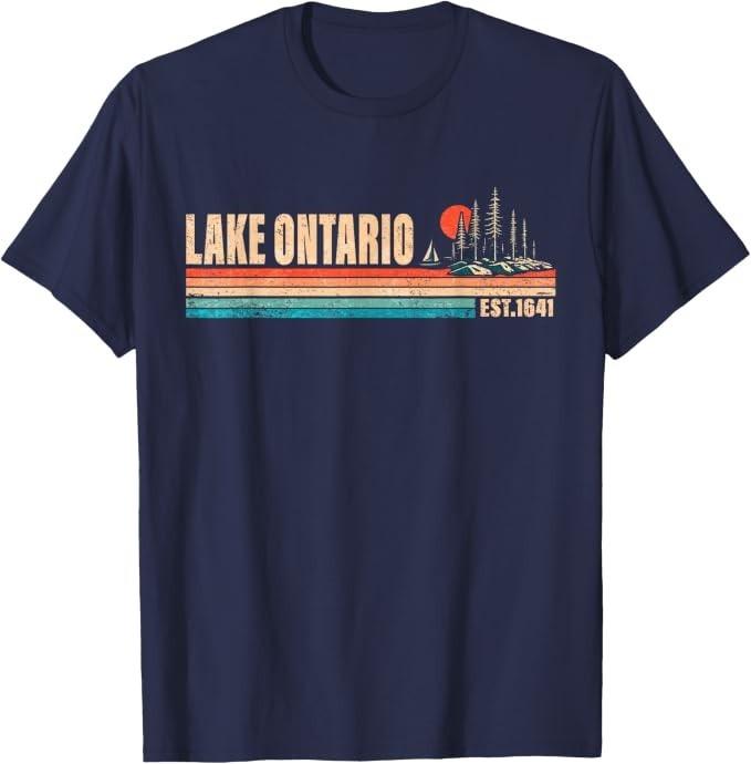 Jezioro Ameryka Zabawny Ontario USA Kanada Graficzny T-shirt