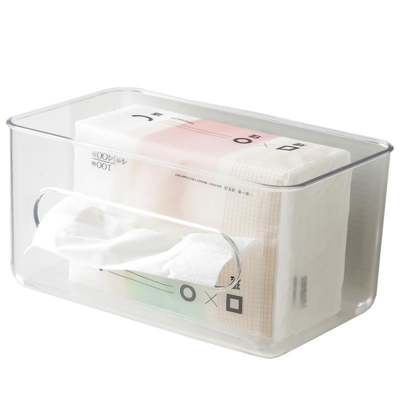 "Elegant Water Ripple Tissue Box – Transparent, Wall-Mountable Storage for Toilet Paper"