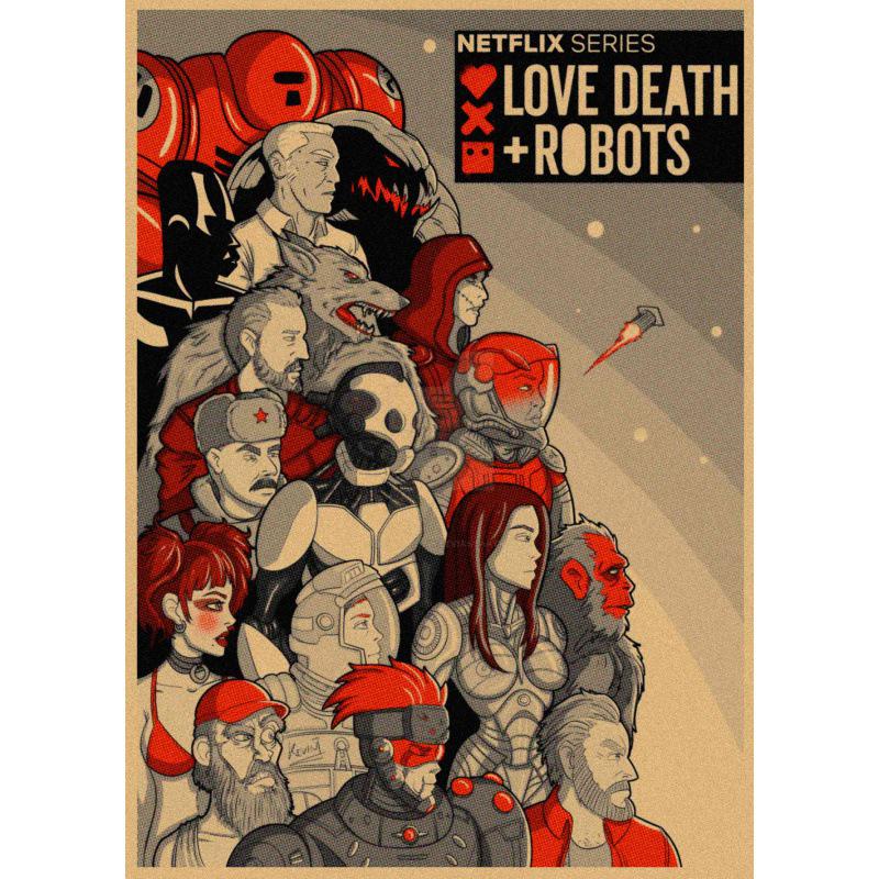 Love, Death & Robots Vintage Kraft Paper Poster