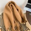 Fashion Warm Winter Cashmere Scarf Solid Color Soft Long Tassel Scarves Mohair Thickened Shawl Wrap Women