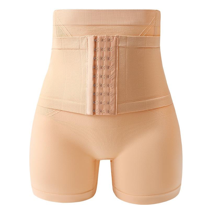 High Waist Buckle Tummy Control Butt Lifting Postpartum Anti Exposure Shapewear Safety Shorts
