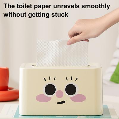 Caixa de Lenços Rosto Sorridente Porta-Lenços Fofo com Mecanismo de Mola Estojo de Lenços Retangular Capa para Caixa de Lenços Dispensador de Guardanapos para Quarto Banheiro Carro