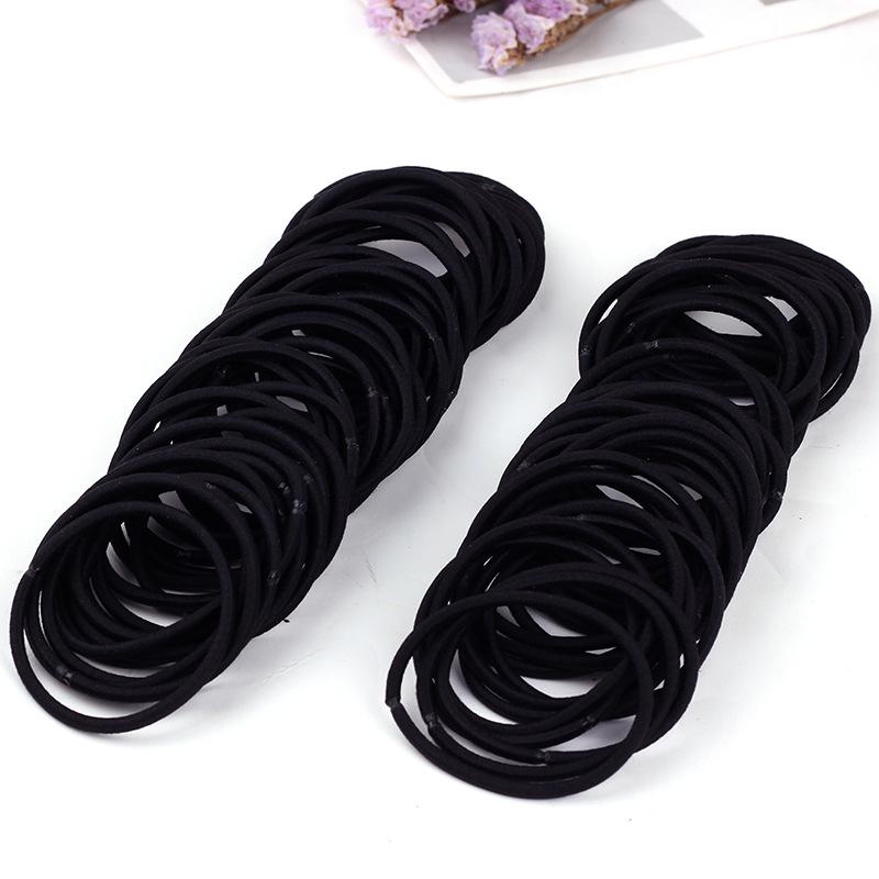 Women's Black Elastic Hair Tie - Korean Style Leather Headband