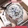 Orologio da Uomo Svizzero Automatico Impermeabile Tourbillon Scheletrato da Business