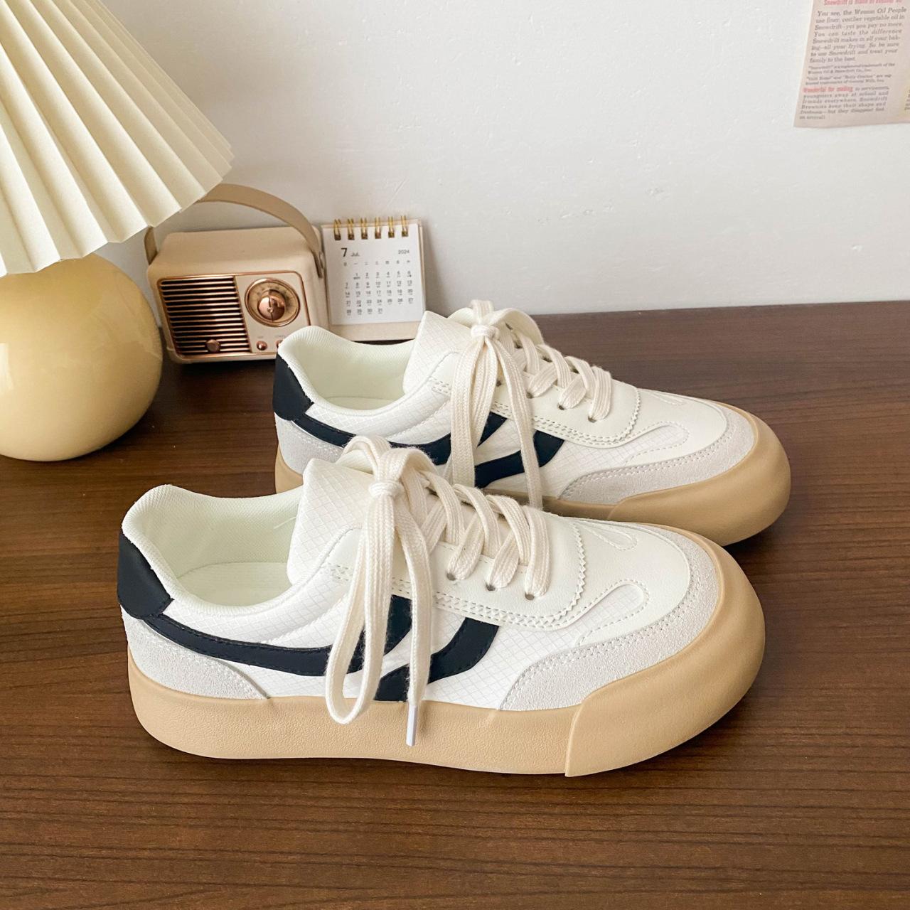 

Hong Kong style platform white shoes women s 2025 new student versatile original niche board shoes chic retro moral training shoes 35 чёрный