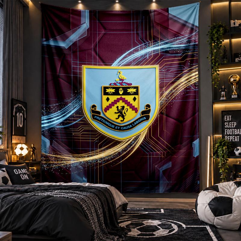 Wall Hanging Tapestry Burnley Football Print Cloth for Living Room Bedroom Home Decor