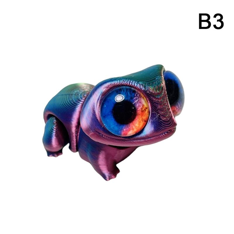

3D Printed Multi-Jointed Frog Cartoon Cemetery Frog Poseable Big-Eyed Frog Decor Statue Desktop Decoration Ornament Mini Gift
