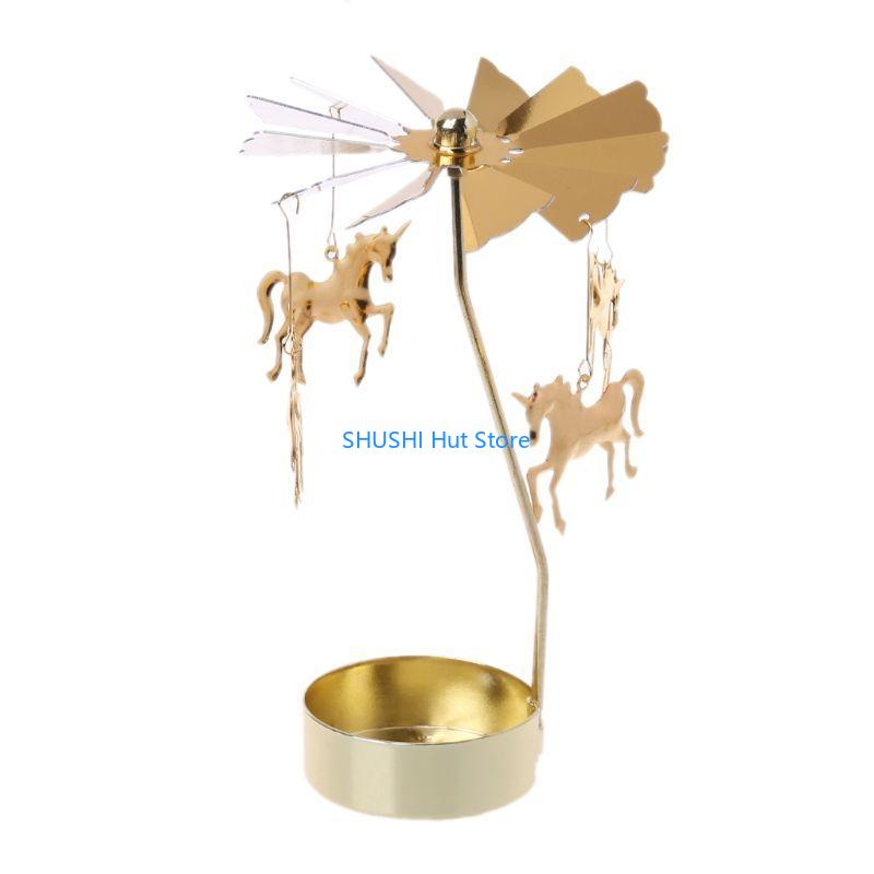 

Snowman Rotary Spinning Carousel Tealight Holder Stand Metal Tea Light Christmas Home Decor Gifts D57B 03 золотистий