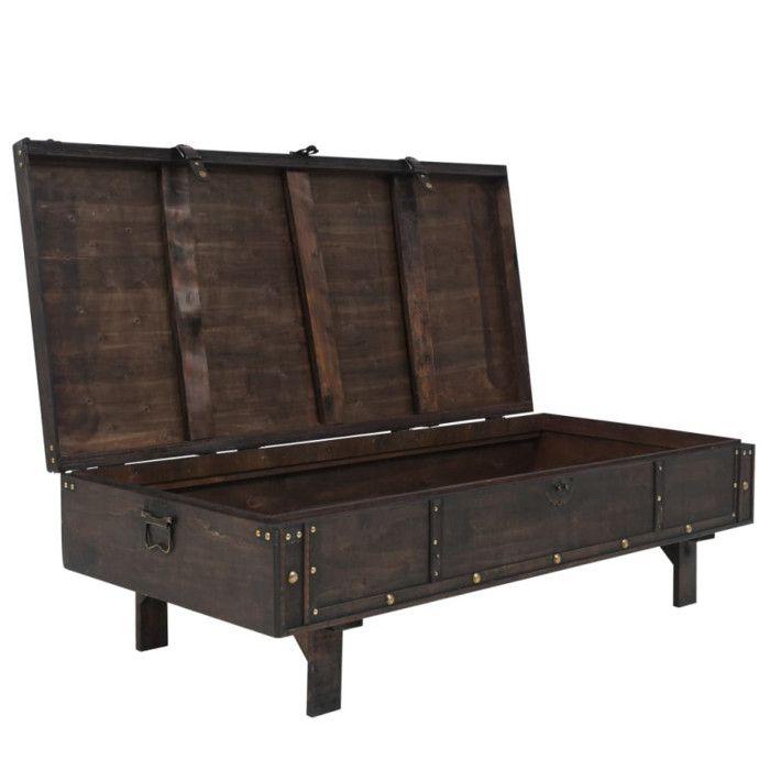 VidaXL Coffee Table Solid Wood Vintage Style 120 X 55 X 35 Cm 245802