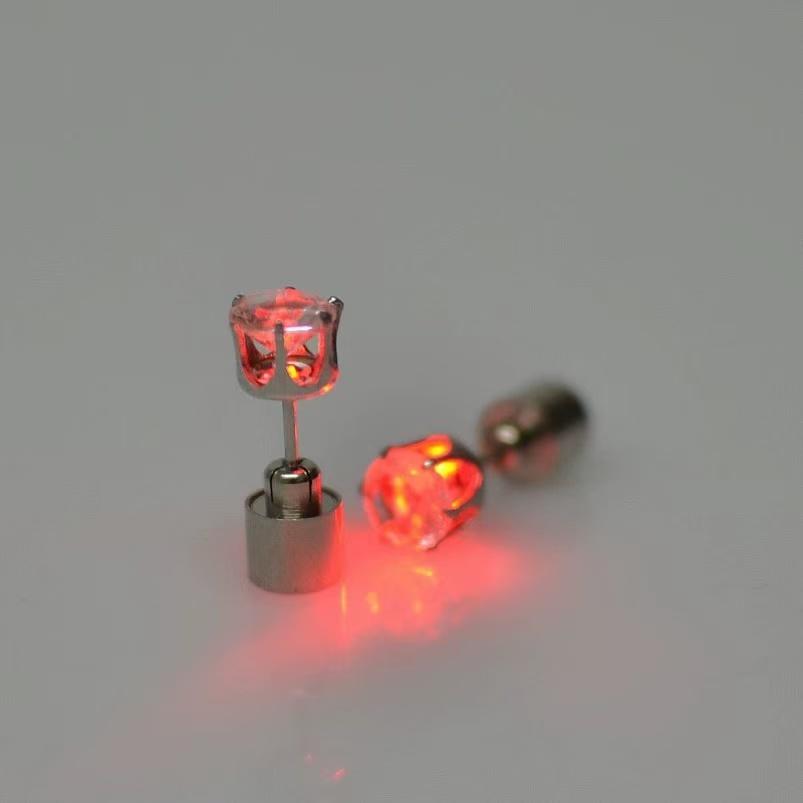 LED Bling Ohrringe Tanz Disco Valentinstagsgeschenke Modeschmuck Blinkende Ohrstecker Rosa LED Ohrringe Für Damen Licht Ohrstecker