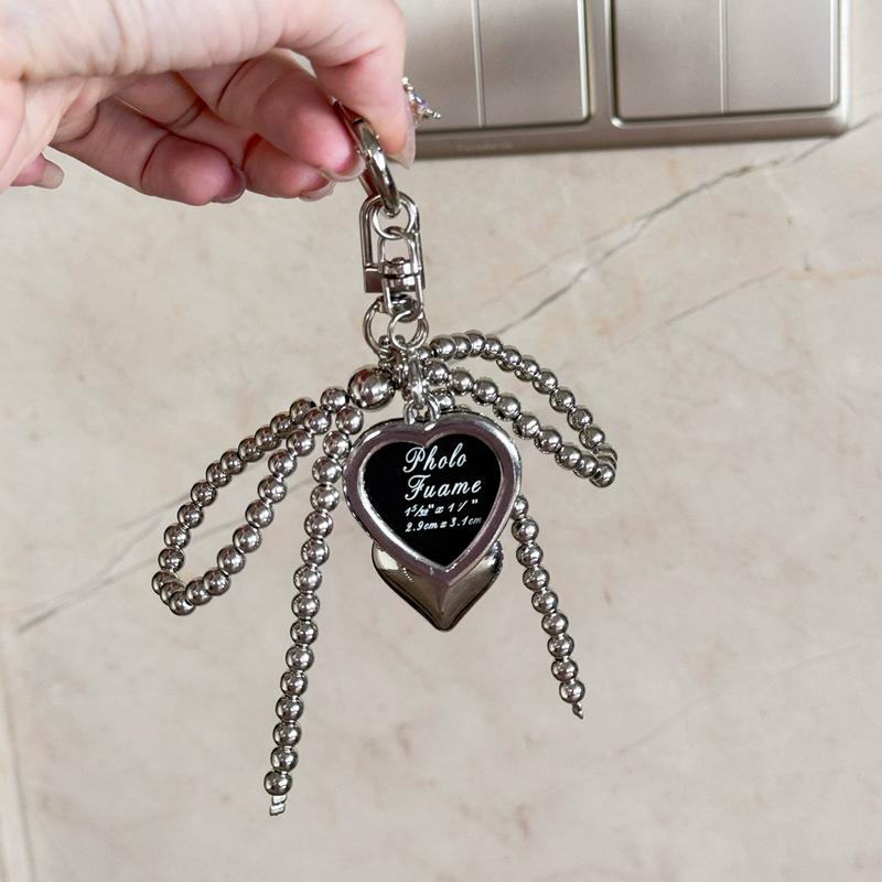 Bag Charm Fashion Bowknot Bag Pendent Beads Key Ring Decoration Handmade Phones Ornament Chain Bag Accessories