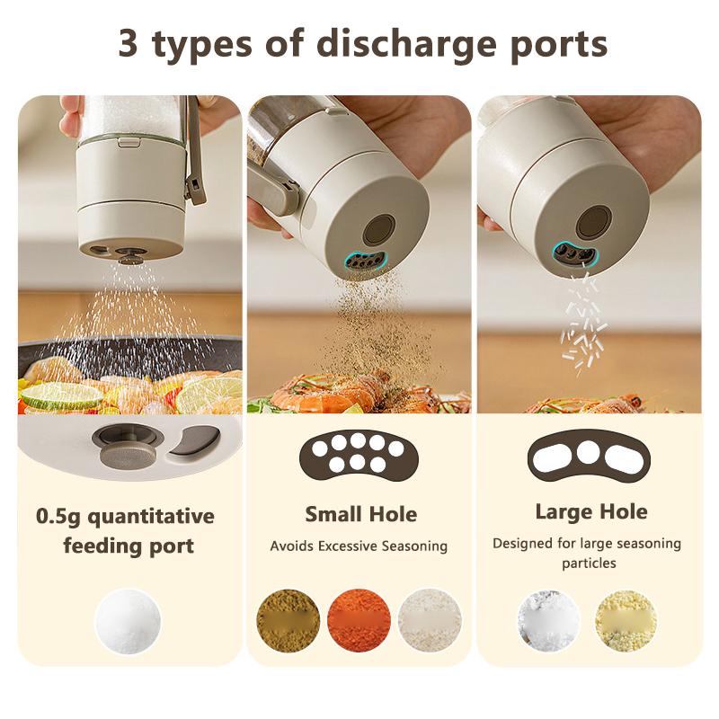 0.5 Grams Push-Type Glass Salt Dispenser Sugar Bottle Spice Pepper Shaker Can Jar Pushtype Seasoning Container Kitchen Gadgets