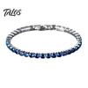 Bracciale Statement Versatile 2MM Tennis per Donne Ragazze Teen, Bracciale Colorato con Zirconia Cubica per Tutti i Giorni, Impilabile Scintillante con Strass Quadrati