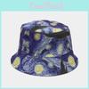 Vintage Starry Sky Oil Painting Fisherman Cap With Starry Night Oil Print Design For Beach And Hiking