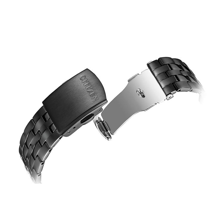 Citizen Mechanical Movement Stainless Steel Strap Watch Men's Watches Black Dial NH7505-84E
