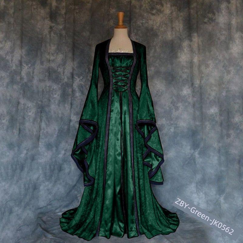 Amazon Bell-Sleeve Medieval European Dress