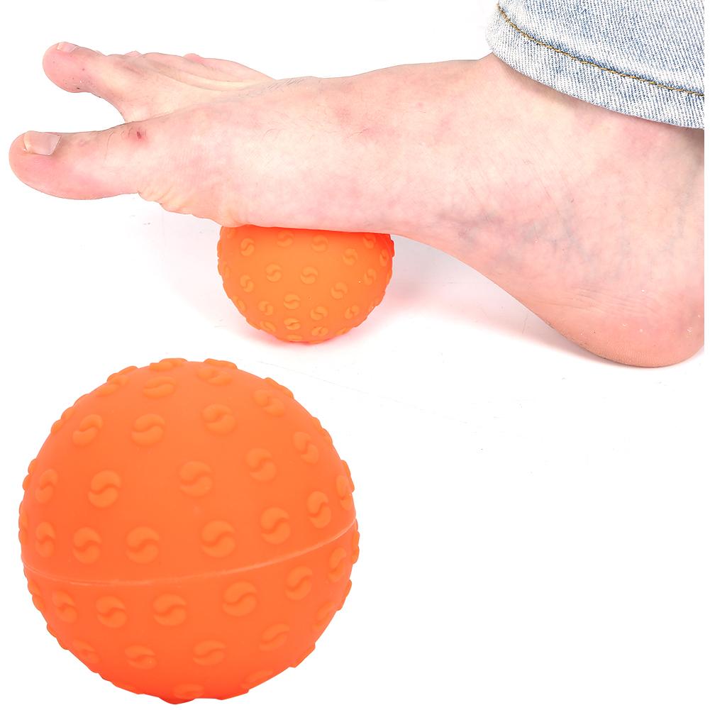 Minge de masaj Fascia din silicon, minge de masaj pentru fitness, yoga, pentru exerciții fizice, pentru corp, umăr, mână, portocaliu
