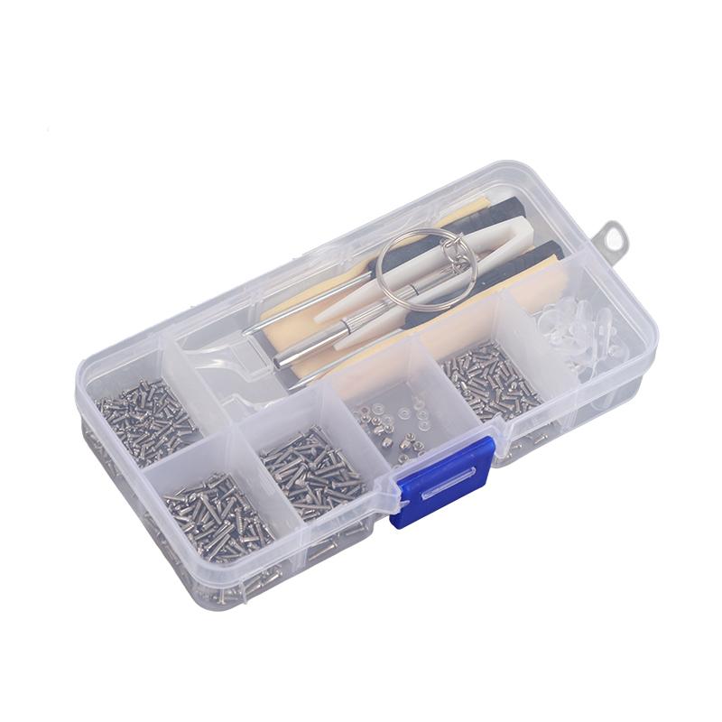 Glasses Screws Set Frame Repair Kit Washer Parts Nose Support Screwdriver Bit Accessories 500Pcs