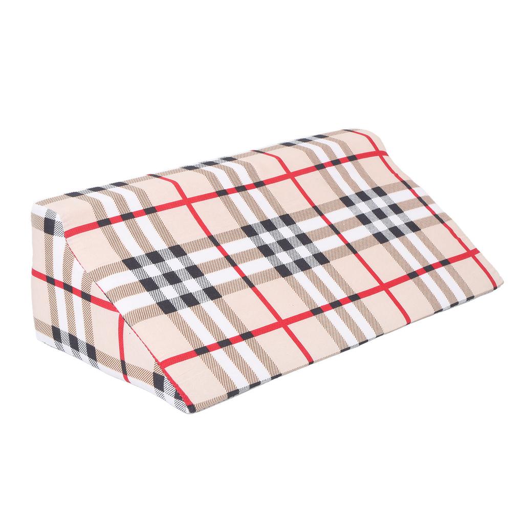 Wedge Pillow R Shaped Removable Slip Resistance Plaid Pattern Bedsore Turning Wedge Pillow for Side