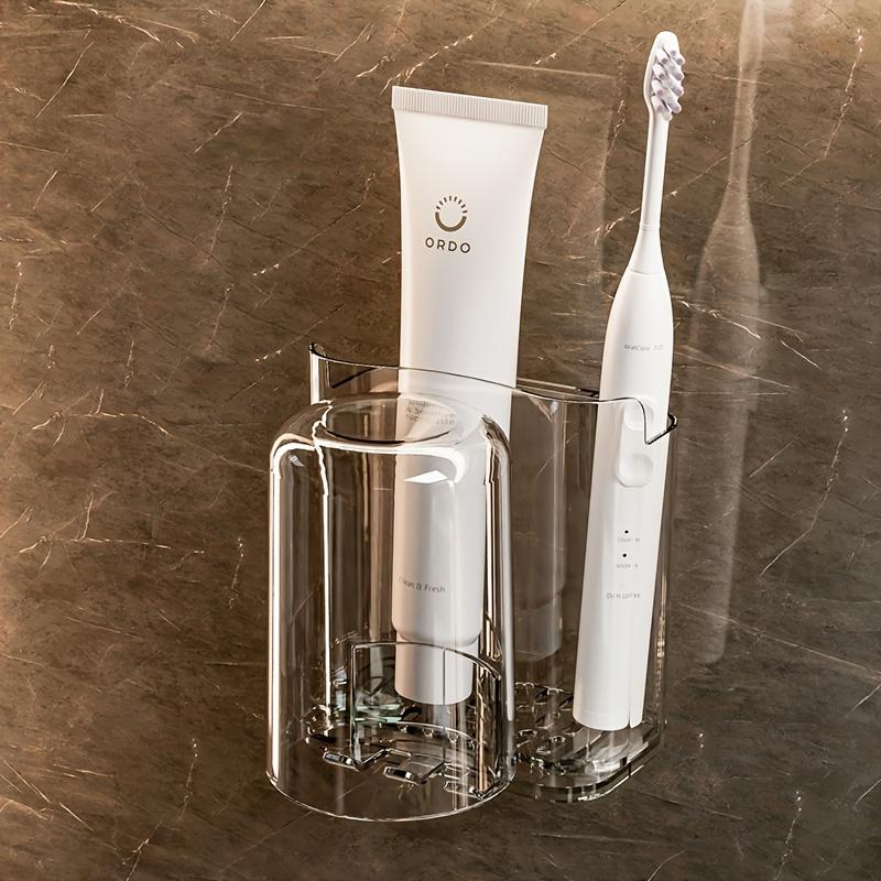 1pc Toothbrush Holder For Bathroom, Wall Mounted Toothbrush Storage Rack, Toothbrush Storage Organizer Bathroom Accessories