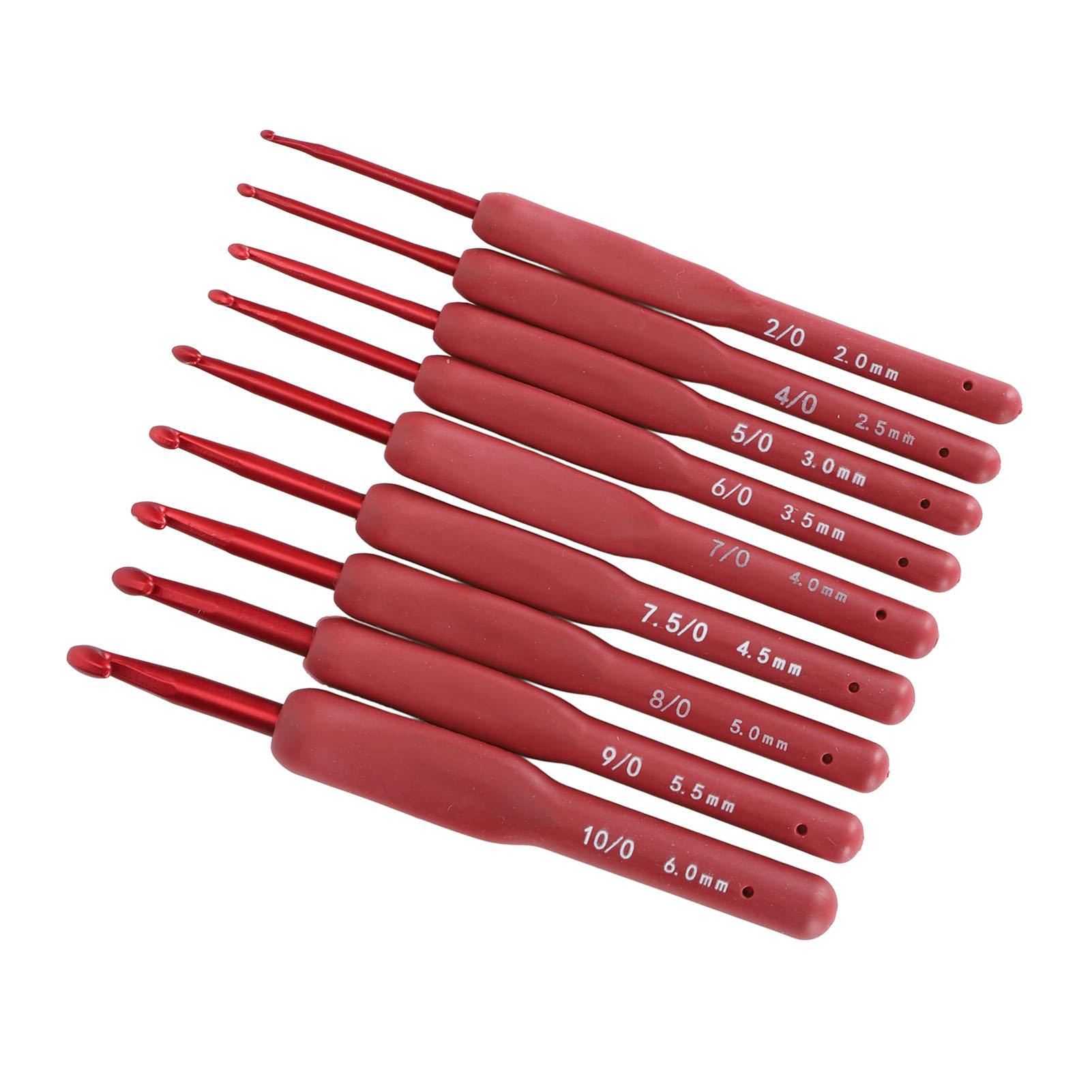 

Набор из 9 крючков для вязания, алюминиевый корпус, ручка с силиконовым покрытием, набор вязальных спиц от 2 до 6 мм