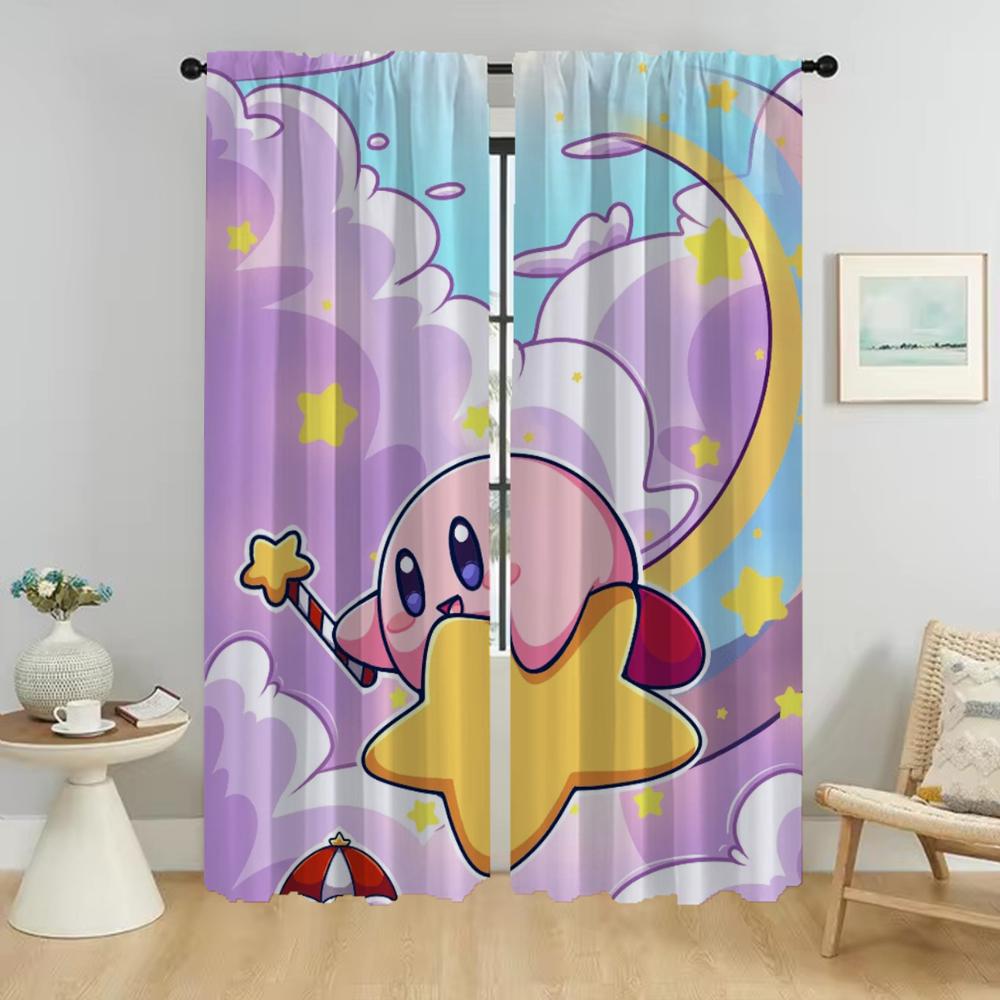 K-Kirbyes Elegant Room Curtains for Living Room Shades Halloween Decoration Anti-mosquito Curtains 2 Pieces Window Curtain Child