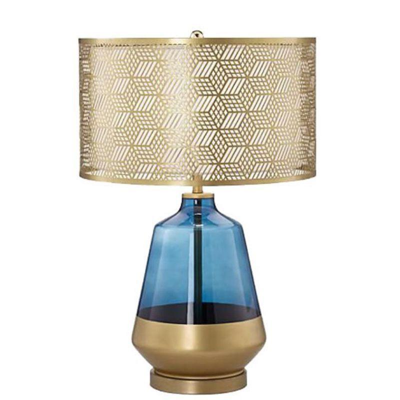 Modern Simple Hollow Out Table Lamp Designer Originality Golden Glass Table Lamp Aesthetics Indoor Lighting Lampu