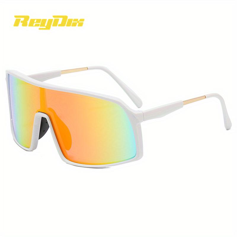 

Солнцезащитные очки ReyDix унисекс для занятий спортом на открытом воздухе, устойчивые к УФ-излучению, UV400 белый/оранжевый