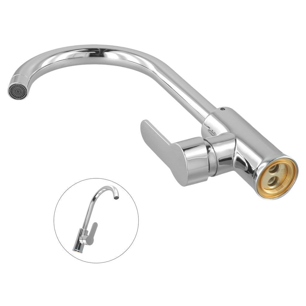 Kitchen Faucet Swivel Basin Sink Faucet Cold Hot Mixer Water Tap Polished Chrome Single Handle Deck Mounted Bathroom Faucet