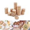 3CM Round Wood Circle for Craft Wooden Slices Thick Wood Coins Blank Wooden Bulk Wood Discs Cutout Chips for DIY Arts Projects