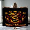 1PC Galatasaray S Custom Name Patterned Flannel Blanket Suitable For All Seasons for Home Decor Warmth and Comfort Gifts Holiday Present