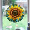 Retro Colorful Hummingbird Iris Window Glass Electrostatic Sticker Detachable Decorative Film Home Decoration